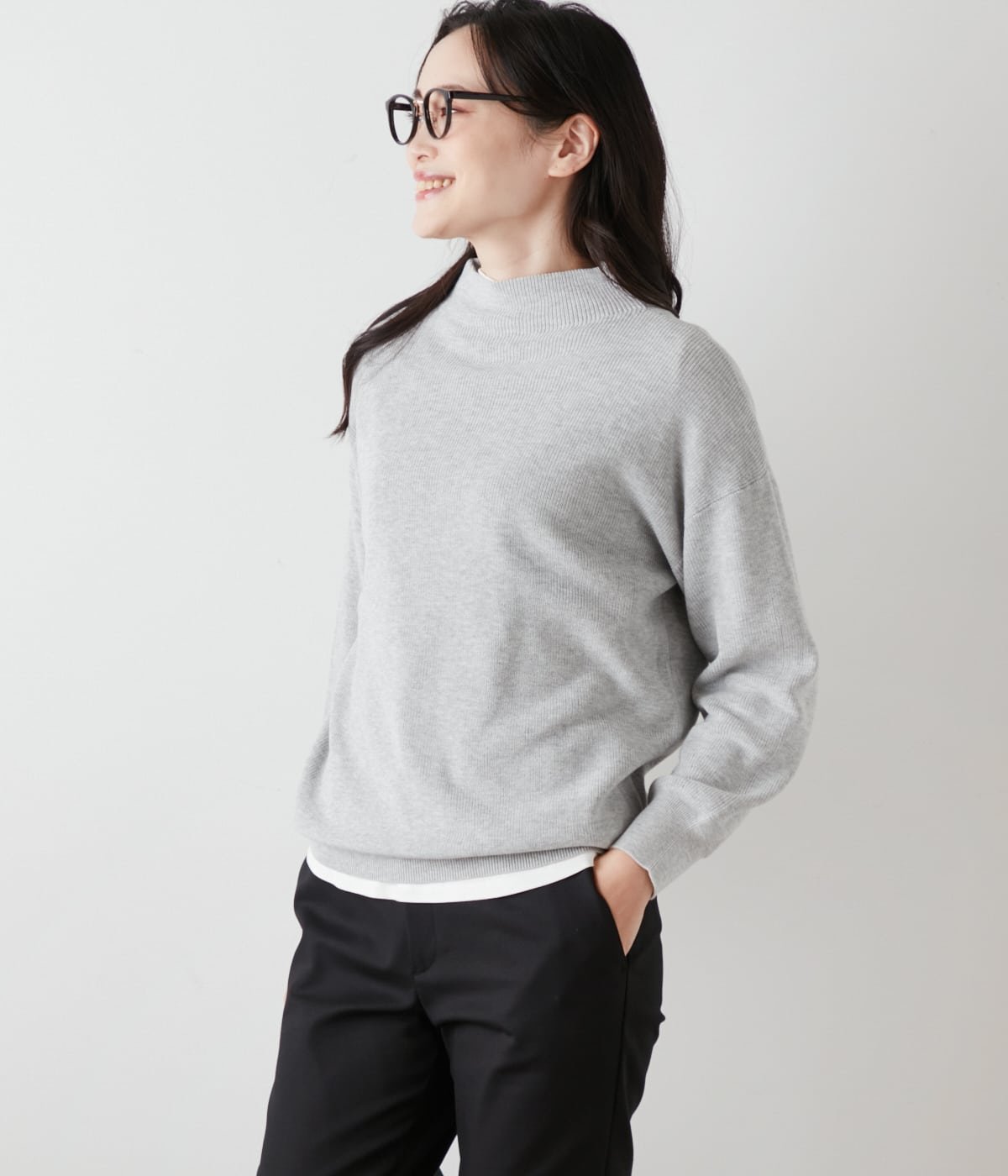 【ニューヨーカー/NEWYORKER】のコットン片畦 ビルドネックプルオーバー 人気、トレンドファッション・服の通販 founy(ファニー) 　ファッション　Fashion　レディースファッション　Fashion for Women　トップス・カットソー　Cut & Sew Tops　カジュアルプルオーバー・ニットトップス　Pullovers & Knit Tops / Casual Pullovers　春　Spring　畦　Ribbed Knit　カットソー　Cut and Sewn Top　コンパクト　Compact, Small Size　長袖　Long Sleeve, Full Sleeve　バランス　Balance, Style Balance　フォルム　Silhouette, Form　ベーシック　Basic, Essential　S/S・春夏　SS, Spring/Summer, Warm Season　夏　Summer　エレガント 上品　Elegant　 other-1|ID: prp329100004777899 ipo3291000000034645904