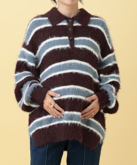 【レプシィム ローリーズファーム/LEPSIM LOWRYS FARM】の【産前・産後対応】マタニティ/ラガーボーダーニット 人気、トレンドファッション・服の通販 founy(ファニー) ファッション Fashion キッズファッション Fashion for Kids スリット Slit, Slit Detail トレンド Trend, Trending Now |ID:prp329100004777912