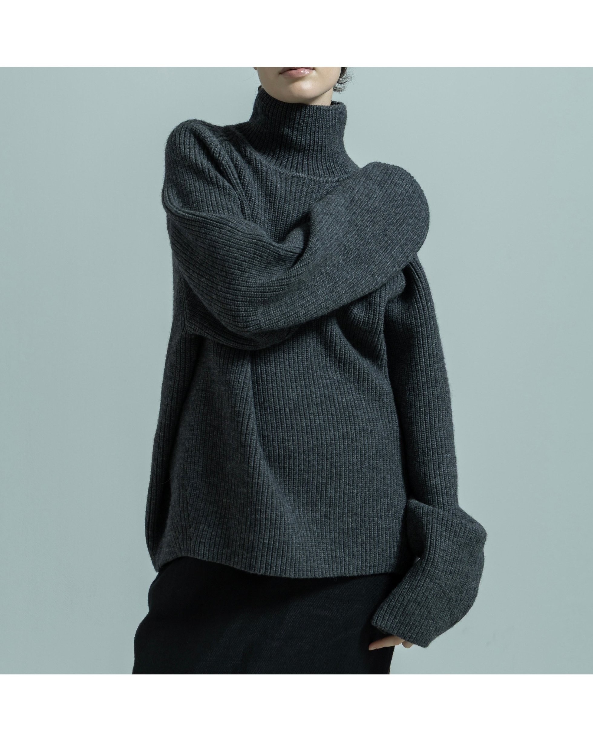 【ビヨーマ/BIYOMA】のWOOL RIB KNIT TURTLENECK PULLOVER インテリア・キッズ・メンズ・レディースファッション・服の通販 founy(ファニー) 　ファッション　Fashion　レディースファッション　Fashion for Women　トップス・カットソー　Cut & Sew Tops　ニット　Knit Tops & Sweaters　カジュアルプルオーバー・ニットトップス　Pullovers & Knit Tops / Casual Pullovers　タートルネック・ハイネックトップス　Turtlenecks & High-Neck Tops　シンプル　Simple, Minimal　ジャケット　Jacket, Outerwear　タートルネック　Turtleneck, High Neck　フォルム　Silhouette, Form　マキシ　Maxi, Full Length　リラックス　Relax, Relaxed Fit　ワイド　Wide, Wide Fit　チャコール|ID: prp329100004778015 ipo3291000000035163107