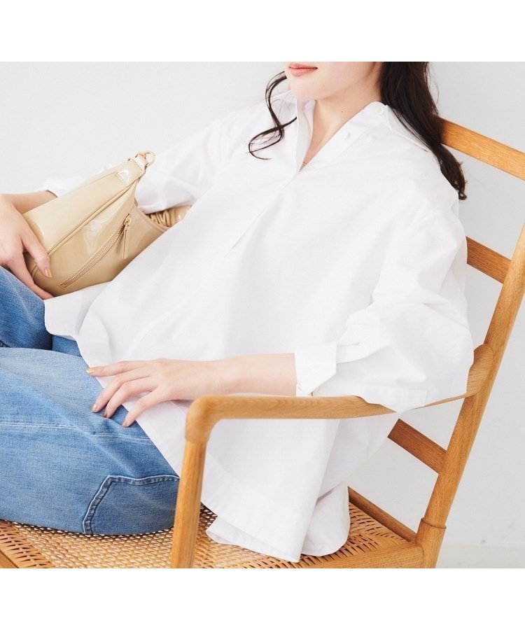 【アンタイトル/UNTITLED】の【体型カバー】タイプライター テントシャツ インテリア・キッズ・メンズ・レディースファッション・服の通販 founy(ファニー) ファッション Fashion レディースファッション Fashion for Women トップス・カットソー Cut & Sew Tops シャツ・ブラウス・オフィスカジュアル Elegant Blouses & Button-Ups おすすめ Recommended / Our Picks コンパクト Compact, Small Size スマート Smart, Elegant タイプライター Typewriter Fabric, Crisp Cotton フレア Flare, Flared ペンシル Pencil, Pencil Skirt ボトム Bottoms, Lower Wear マニッシュ Mannish, Boyish ワイド Wide, Wide Fit ワッシャー Washer, Crinkled Finish オフホワイト|ID: prp329100004778328 ipo3291000000034650800