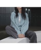 【ヘラム/hellam】のミックスシャギー キーネックニット 人気、トレンドファッション・服の通販 founy(ファニー) ファッション Fashion レディースファッション Fashion for Women トップス・カットソー Cut & Sew Tops ニット Knit Tops & Sweaters 人気 Popular, Best Seller thumbnail ブルー|ID: prp329100004778354 ipo3291000000034733069