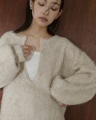 【ヘラム/hellam】のミックスシャギー キーネックニット 人気、トレンドファッション・服の通販 founy(ファニー) ファッション Fashion レディースファッション Fashion for Women トップス・カットソー Cut & Sew Tops ニット Knit Tops & Sweaters 人気 Popular, Best Seller thumbnail アイボリー|ID: prp329100004778354 ipo3291000000034733072