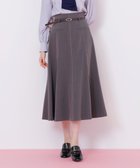 【ジルバイジルスチュアート/JILL by JILLSTUART】の細ベルト付きセミフレアスカート チャコール|ID: prp329100004778400 ipo3291000000034651710