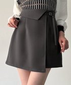 【ジュノア/JUNOAH】のインナーパンツ付きラップデザインミニスカート ダークグレー|ID: prp329100004778427 ipo3291000000034651980