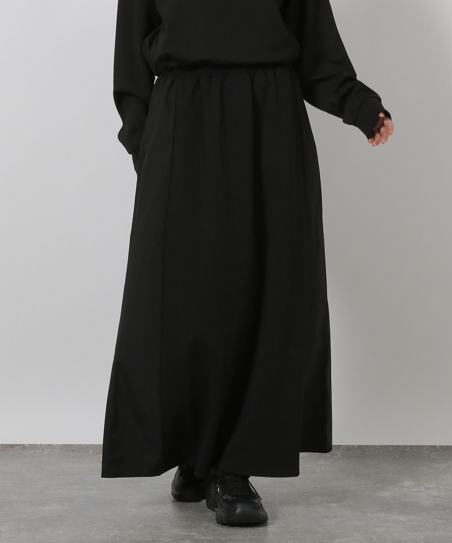 【ラコレ/LAKOLE】の布帛切替カットフレアスカート インテリア・キッズ・メンズ・レディースファッション・服の通販 founy(ファニー) 　ファッション　Fashion　レディースファッション　Fashion for Women　スカート　Skirts　Aライン・フレアスカート　A-Line & Flared Skirts　おすすめ　Recommended / Our Picks　セットアップ　Set-Up, Coordinated Outfit　フレア　Flare, Flared　切替　Switching, Contrast Panel　ブラック|ID: prp329100004778436 ipo3291000000034652122