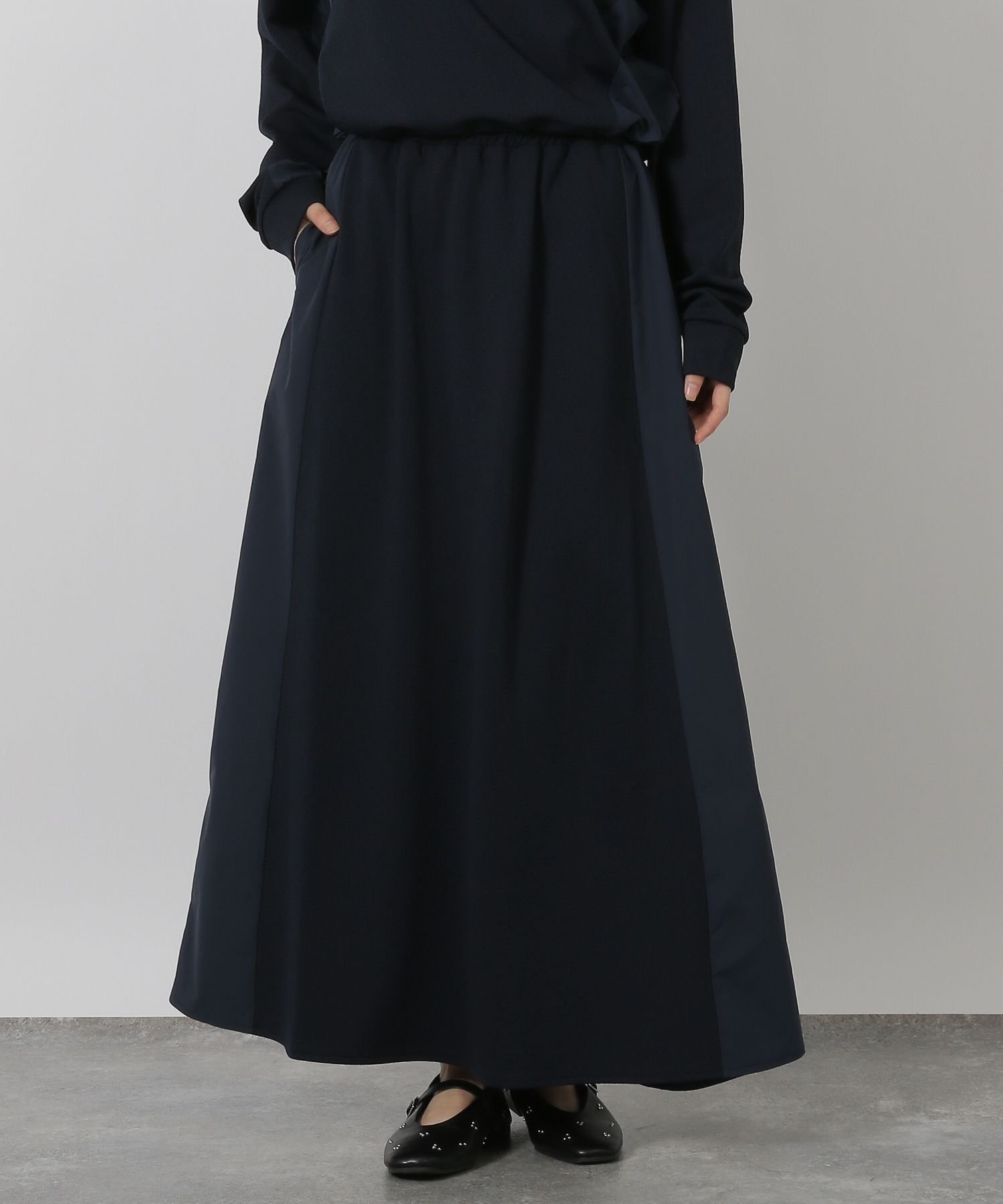 【ラコレ/LAKOLE】の布帛切替カットフレアスカート インテリア・キッズ・メンズ・レディースファッション・服の通販 founy(ファニー) 　ファッション　Fashion　レディースファッション　Fashion for Women　スカート　Skirts　Aライン・フレアスカート　A-Line & Flared Skirts　おすすめ　Recommended / Our Picks　セットアップ　Set-Up, Coordinated Outfit　フレア　Flare, Flared　切替　Switching, Contrast Panel　ネイビー|ID: prp329100004778436 ipo3291000000034652126