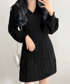 【ミニミニストア/miniministore】のニットワンピース ケーブル編みミニワンピ ブラック|ID: prp329100004778444 ipo3291000000034652214
