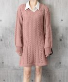 【ミニミニストア/miniministore】のニットワンピース ケーブル編みミニワンピ スモークピンク|ID: prp329100004778444 ipo3291000000034652217