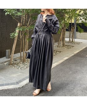 【ルージュヴィフラクレ/Rouge vif la cle】のヴィンテージキュプラウエストマークワンピース 人気、トレンドファッション・服の通販 founy(ファニー) ファッション Fashion レディースファッション Fashion for Women ワンピース Dresses とろみ Fluid, Flowy Fabric シンプル Simple, Minimal ロング Long, Long-Length |ID:prp329100004778482