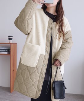 【レカ/reca】のノーカラーボア*ひょうたんキルトコート(y9961) reca 人気、トレンドファッション・服の通販 founy(ファニー) ファッション Fashion レディースファッション Fashion for Women アウター Coat / Outerwear Collection コート・ロングコート・ピーコート Long Coats, Peacoats & More インナー Innerwear キルティング Quilted, Quilting キルト Quilt, Quilted Fabric ストール Stole, Wrap トレンド Trend, Trending Now |ID:prp329100004778488