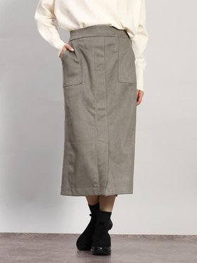 【ラシュッド/LASUD】のフェイクスエード×リブIラインスカート 人気、トレンドファッション・服の通販 founy(ファニー) ファッション Fashion レディースファッション Fashion for Women スカート Skirts スリット Slit, Slit Detail フロント Front, Front Design |ID:prp329100004778496