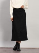 【ラシュッド/LASUD】のフェイクスエード×リブIラインスカート ブラック|ID: prp329100004778496 ipo3291000000034652584