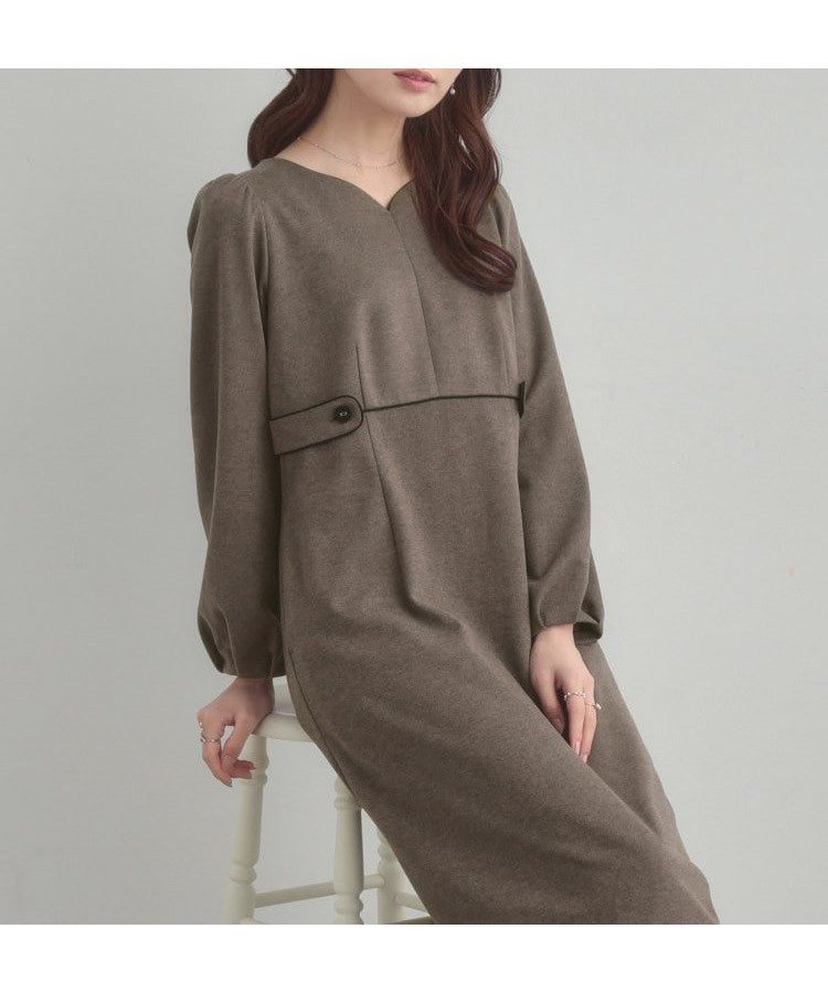 【クチュール ブローチ/Couture Brooch】の【通勤】起毛ポンチ配色Aラインワンピース インテリア・キッズ・メンズ・レディースファッション・服の通販 founy(ファニー) ファッション Fashion レディースファッション Fashion for Women ワンピース Dresses Aラインワンピース・フレアシルエット A-Line Dresses / Flared Silhouette Dresses 2025年 2025 2025-2026秋冬・A/W Autumn/Winter 2025–26 AW25–26 スマート Smart, Elegant ポケット Pocket, Pocket Detail エレガント 上品 Elegant 年末年始 Year-end and New Year Holidays ビジネス 仕事 通勤 Business / Work / Commuting ブラウン|ID: prp329100004778516 ipo3291000000034830743