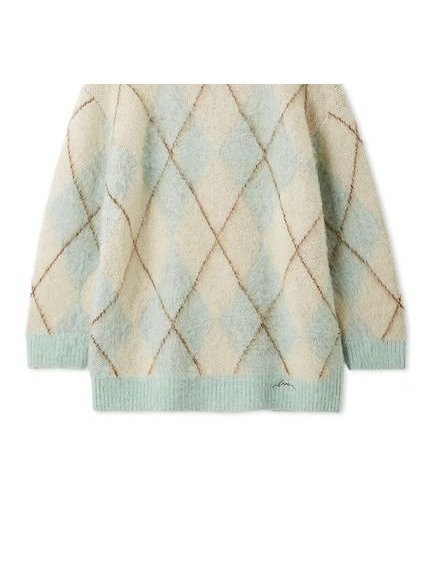 【ミラオーウェン/Mila Owen】のアルパカ混アーガイルミニニットワンピース インテリア・キッズ・メンズ・レディースファッション・服の通販 founy(ファニー) 　ファッション　Fashion　レディースファッション　Fashion for Women　ワンピース　Dresses　ニットワンピース　Knit Dresses　今季　This Season, Current Season　スマート　Smart, Elegant　チュニック　Tunic, Long Top　トレンド　Trend, Trending Now　ボトム　Bottoms, Lower Wear　エレガント 上品　Elegant　BLU[086]|ID: prp329100004778520 ipo3291000000034652738