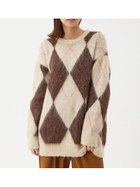 【ミラオーウェン/Mila Owen】のアルパカ混アーガイルミニニットワンピース BRW[058]|ID: prp329100004778520 ipo3291000000035112682