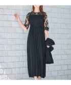 【ドレス/DRESS+】のワンピース ドレス レース プリーツ 結婚式 レース袖 ブラック|ID: prp329100004778521 ipo3291000000034652749