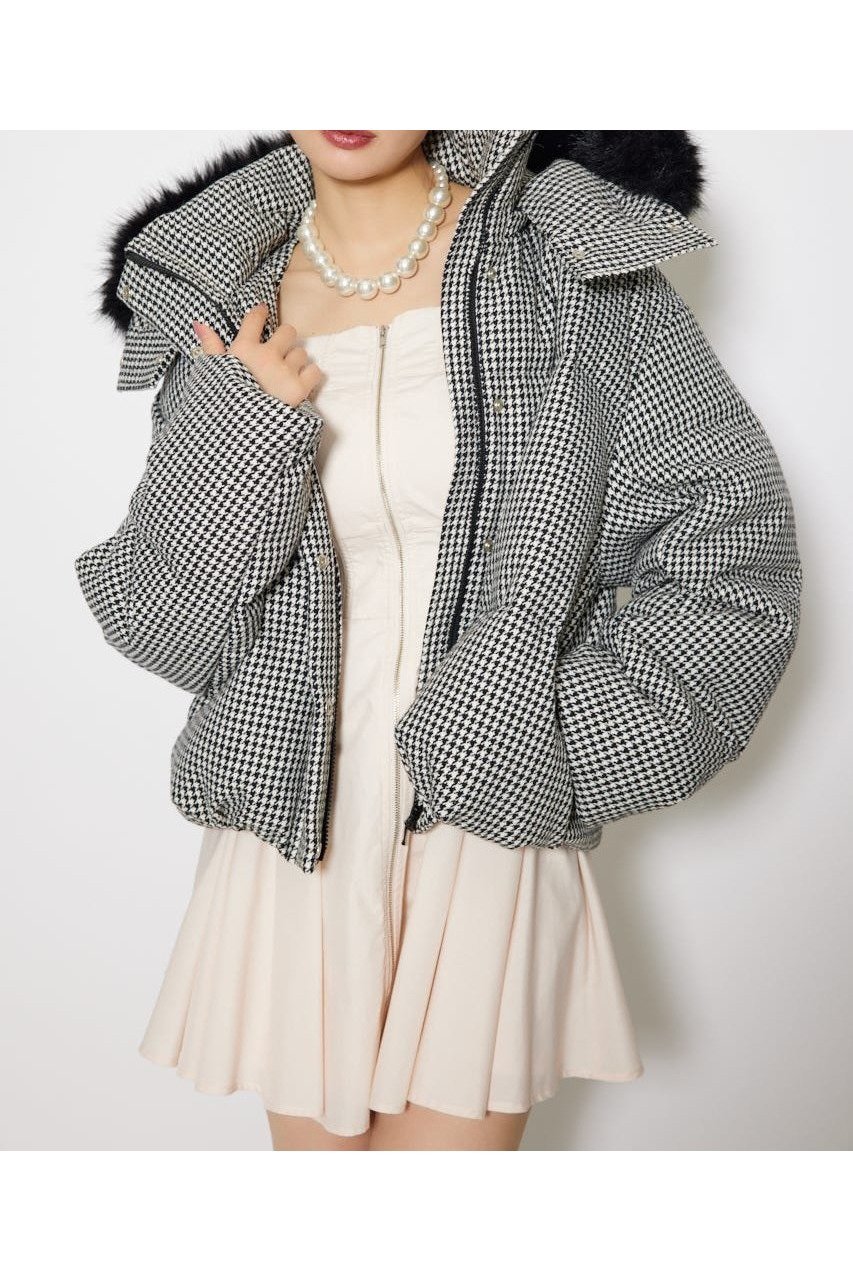 【リエンダ/rienda】のツイードダウンジャケット インテリア・キッズ・メンズ・レディースファッション・服の通販 founy(ファニー) 　ファッション　Fashion　レディースファッション　Fashion for Women　アウター　Coat / Outerwear Collection　レディースジャケット・軽アウター　Jackets　おすすめ　Recommended / Our Picks　ショート　Short, Short Length　ジップ　Zip, Zipper　ジャケット　Jacket, Outerwear　スタンド　Stand Collar, Upright Stand　ダウン　Down, Puffer　バランス　Balance, Style Balance　フェイクファー　Faux Fur, Imitation Fur　フェミニン　Feminine, Girly　ロング　Long, Long-Length　エレガント 上品　Elegant　再入荷　Restock / Back in Stock　Multi_1|ID: prp329100004778535 ipo3291000000034652900