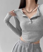 【ミニミニストア/miniministore】の長袖Tシャツ レディース ボタン 無地 グレー|ID: prp329100004778540 ipo3291000000034652994