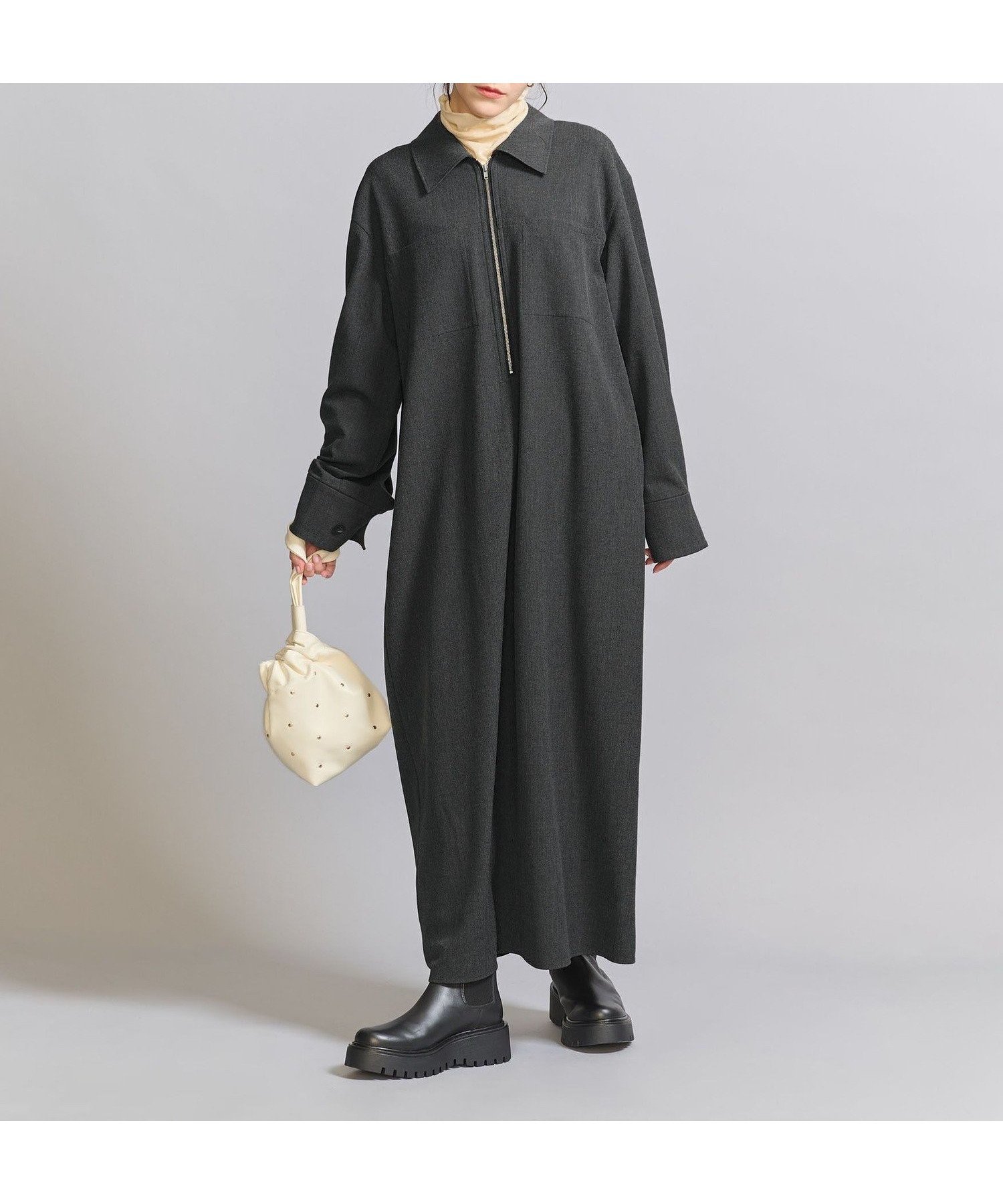 【ユナイテッドアローズ/UNITED ARROWS】のハーフジップ ワンピース 人気、トレンドファッション・服の通販 founy(ファニー) 　ファッション　Fashion　レディースファッション　Fashion for Women　ワンピース　Dresses　デコルテ　Décolleté, Neckline　ポケット　Pocket, Pocket Detail　マニッシュ　Mannish, Boyish　アウトレット　Outlet / Clearance　おすすめ　Recommended / Our Picks　 other-1|ID: prp329100004778545 ipo3291000000034653084