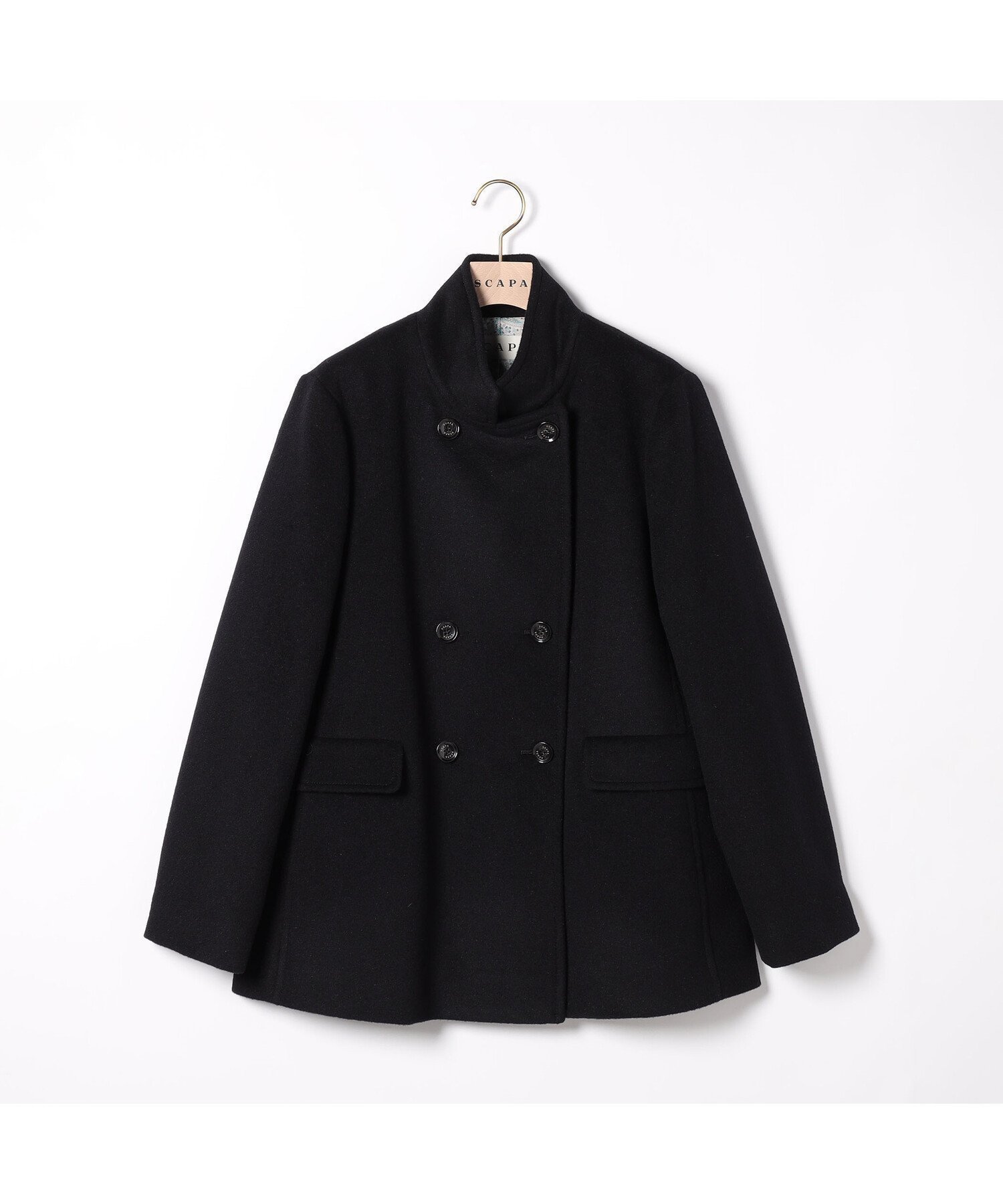 【スキャパ/SCAPA】のアンゴラビーバーダブルコート インテリア・キッズ・メンズ・レディースファッション・服の通販 founy(ファニー) 　ファッション　Fashion　レディースファッション　Fashion for Women　アウター　Coat / Outerwear Collection　コート・ロングコート・ピーコート　Long Coats, Peacoats & More　アンゴラ　Angora Knitwear　エレガント 上品　Elegant　ダブル　Double, Double-Breasted　トレンド　Trend, Trending Now　ペイズリー　Paisley, Ethnic Pattern　A/W・秋冬　Autumn/Winter　ブラック|ID: prp329100004778600 ipo3291000000034653968