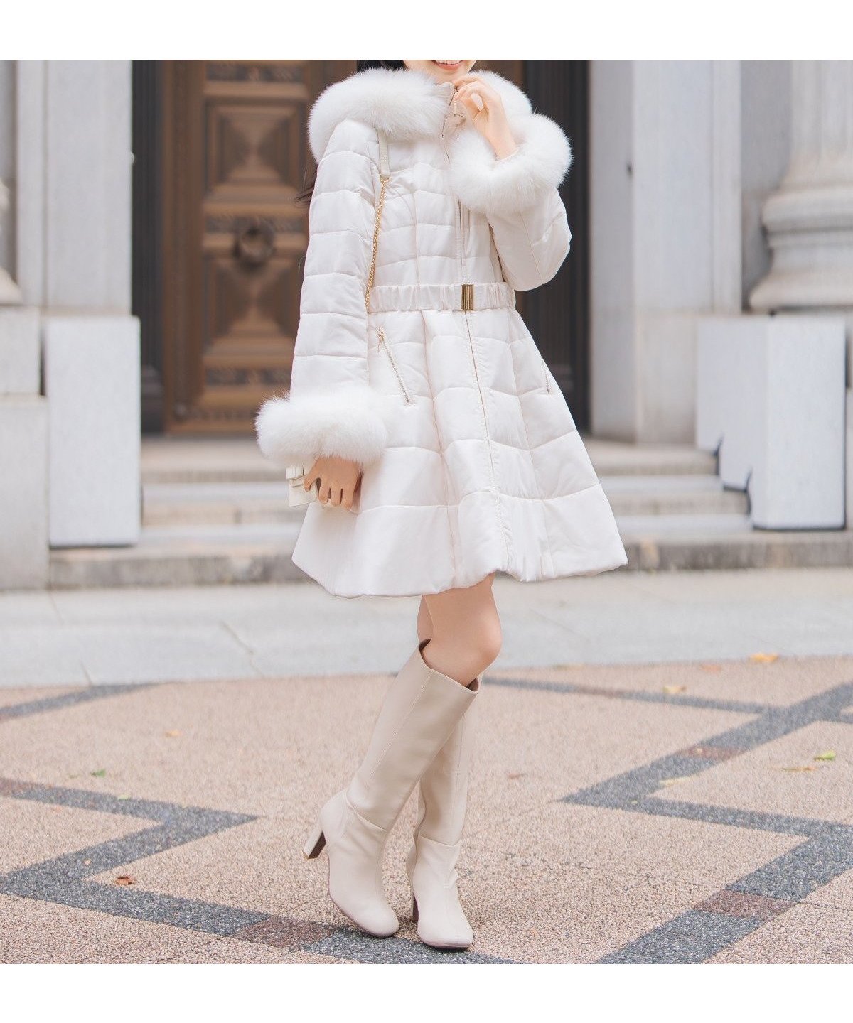 【ウィルセレクション/WILLSELECTION】のフォックスファーキルティングフレアコート インテリア・キッズ・メンズ・レディースファッション・服の通販 founy(ファニー) 　ファッション　Fashion　レディースファッション　Fashion for Women　アウター　Coat / Outerwear Collection　コート・ロングコート・ピーコート　Long Coats, Peacoats & More　おすすめ　Recommended / Our Picks　オケージョン　Occasion Wear　ダウン　Down, Puffer　ドレス　Dress, One-Piece　フォックス　Fox, Fox Fur　ポケット　Pocket, Pocket Detail　ミドル　Middle Length, Mid Height　リアル　Real, Realistic　エレガント 上品　Elegant　羽織　Haori, Light Jacket　オフ|ID: prp329100004778609 ipo3291000000034654014