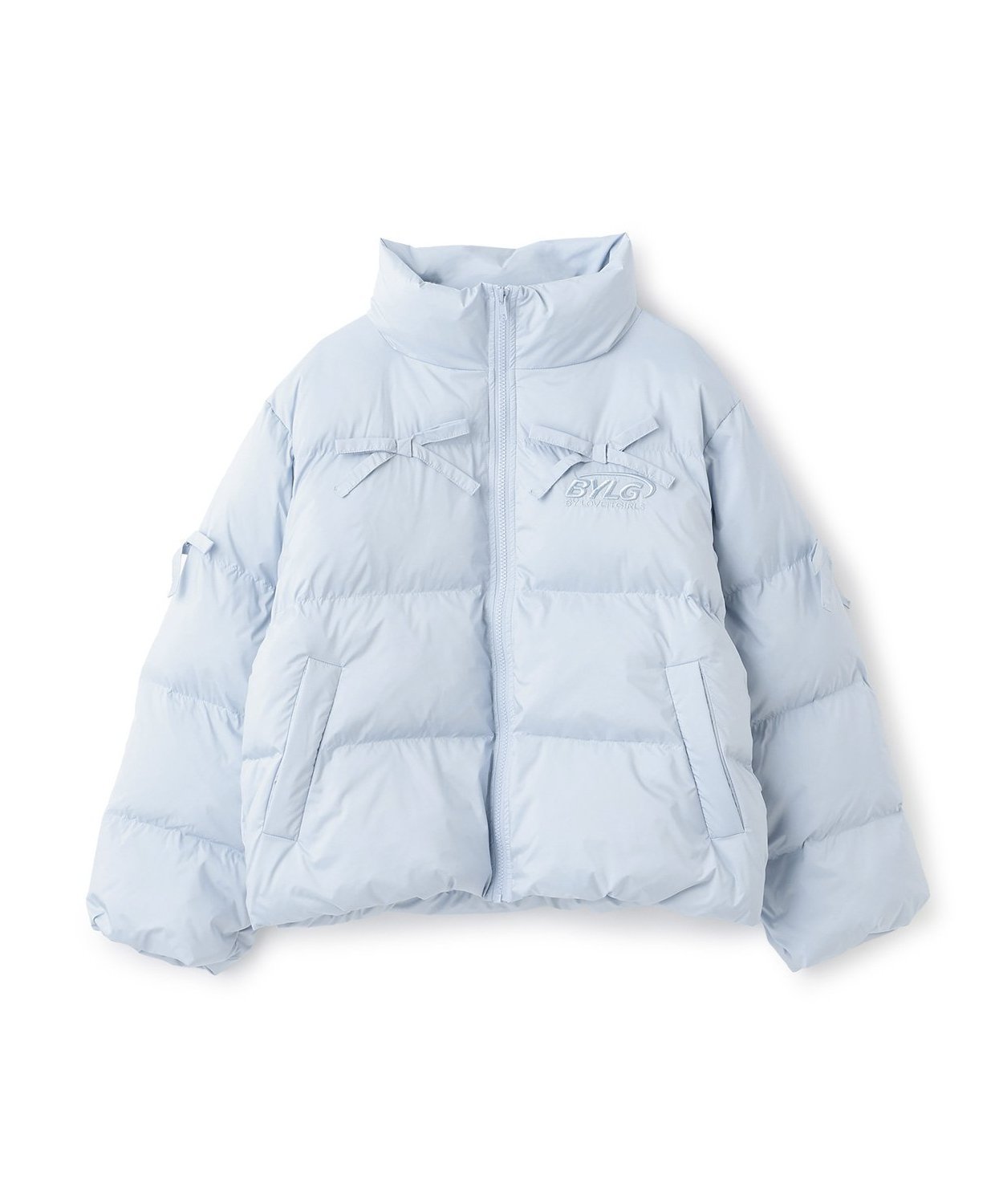 【ナルミヤ オンライン/NARUMIYA ONELINE / KIDS】のリボンタフタフェイクダウンJK インテリア・キッズ・メンズ・レディースファッション・服の通販 founy(ファニー) 　ファッション　Fashion　キッズファッション　Fashion for Kids　アウトドア　Outdoor Clothing　ジャケット　Jacket, Outerwear　スタンド　Stand Collar, Upright Stand　タフタ　Taffeta, Structured Fabric　ダウン　Down, Puffer　ポケット　Pocket, Pocket Detail　リボン　Ribbon, Bow　エレガント 上品　Elegant　防寒　Cold Protection, Winter-Ready　グレー|ID: prp329100004778656 ipo3291000000034702975