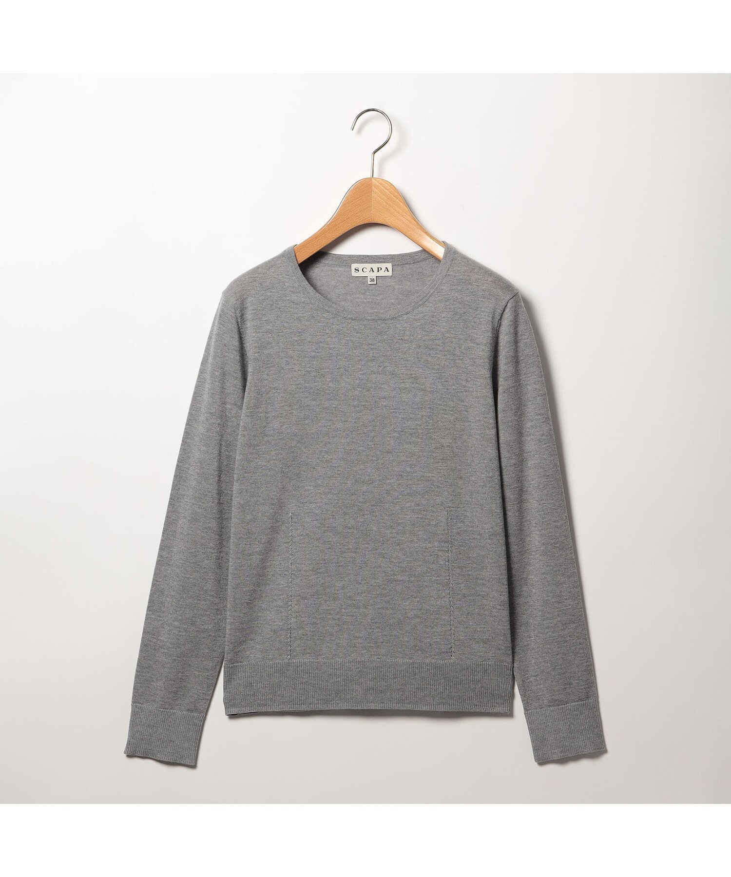 【スキャパ/SCAPA】のカシウールニット インテリア・キッズ・メンズ・レディースファッション・服の通販 founy(ファニー) 　ファッション　Fashion　レディースファッション　Fashion for Women　トップス・カットソー　Cut & Sew Tops　ニット　Knit Tops & Sweaters　コンパクト　Compact, Small Size　シンプル　Simple, Minimal　ベーシック　Basic, Essential　ワンポイント　One Point, Statement Accent　グレー|ID: prp329100004778733 ipo3291000000034655936