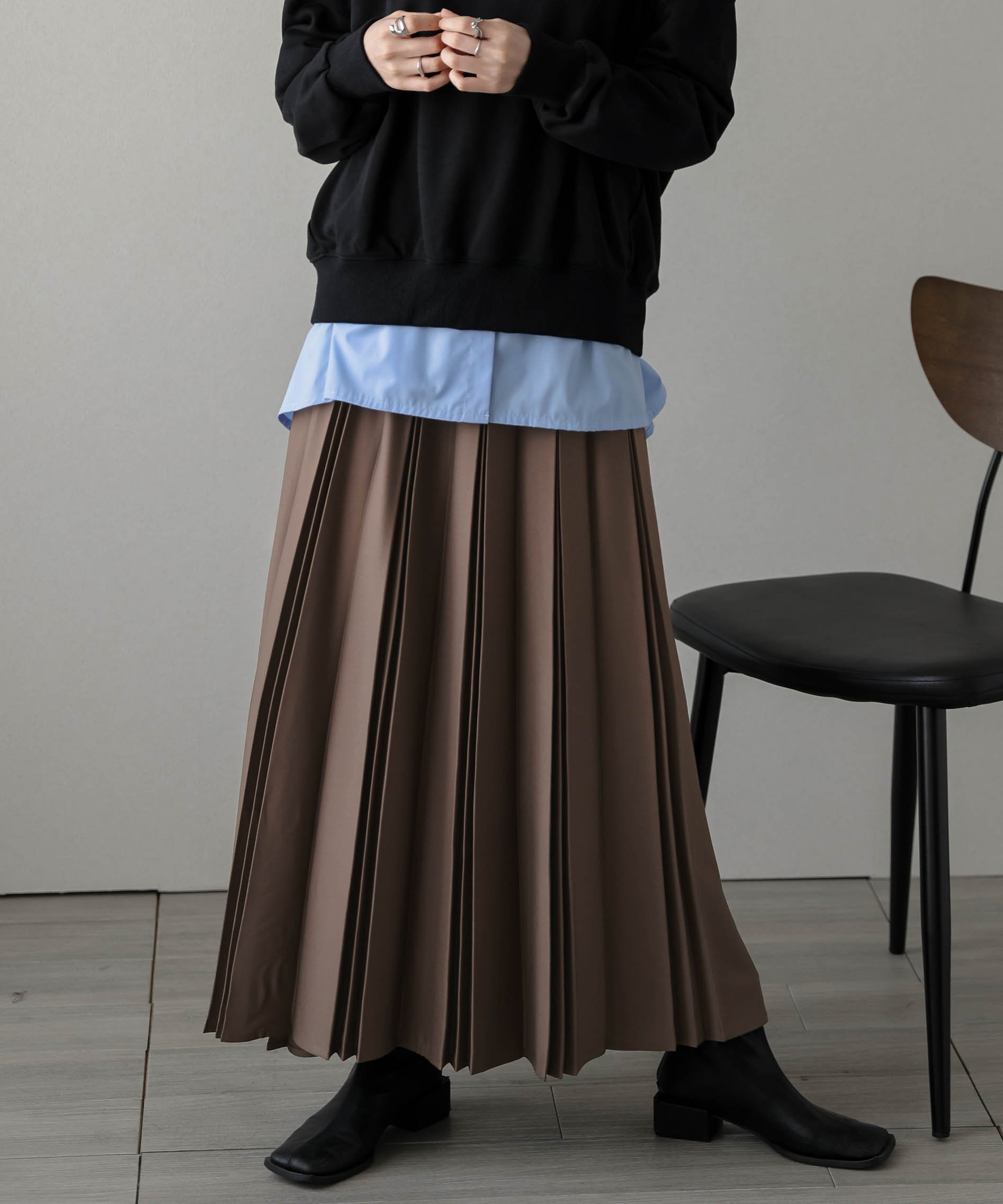 【ラジュール/Lajour】のAラインプリーツスカート インテリア・キッズ・メンズ・レディースファッション・服の通販 founy(ファニー) 　ファッション　Fashion　レディースファッション　Fashion for Women　スカート　Skirts　プリーツスカート / 上品フェミニンスタイル　Pleated Skirts　プリーツ　Pleats, Pleated　ダークブラウン|ID: prp329100004778975 ipo3291000000034659092