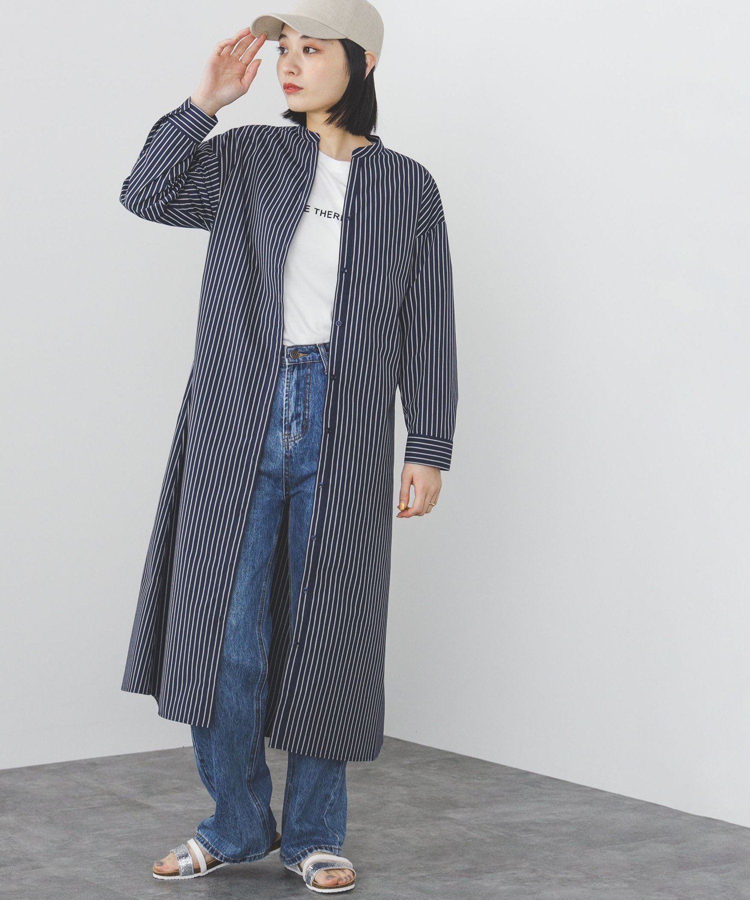 【ビームス ウイメン/BEAMS】のBEAMS HEART / スキッパーシャツ ワンピース インテリア・キッズ・メンズ・レディースファッション・服の通販 founy(ファニー) ファッション Fashion レディースファッション Fashion for Women ワンピース Dresses シャツワンピース / 1枚で着映えコーデ Shirt Dresses スキッパー Skipper, Open Collar 無地 Plain, Solid Color NAVY×BEIGE|ID: prp329100004779003 ipo3291000000034659474