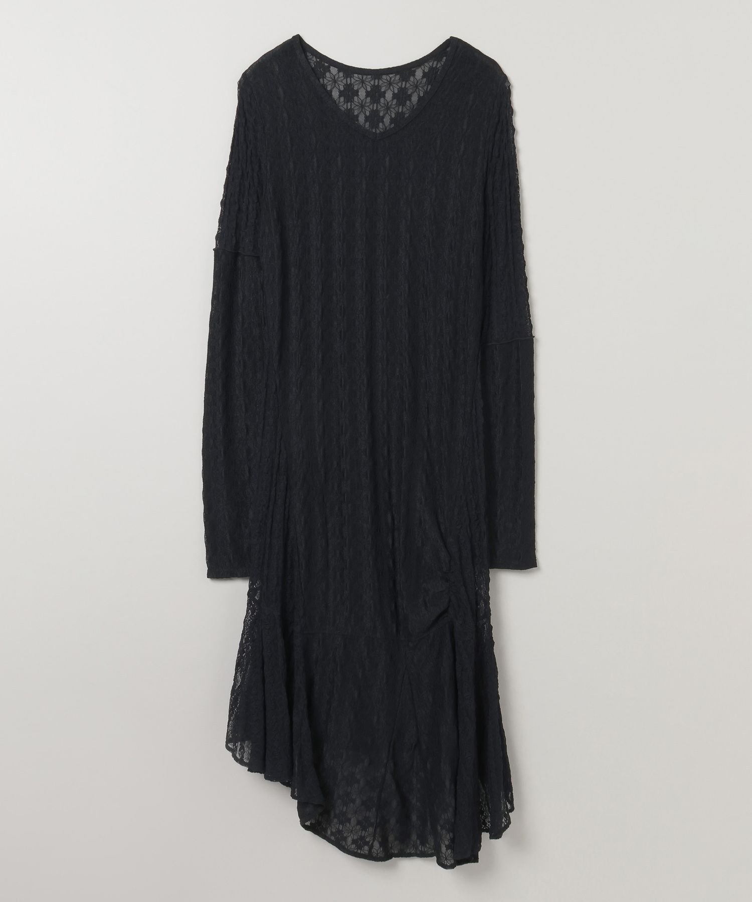 【ジーナシス/JEANASiS】のイレヘムレースミディワンピース インテリア・キッズ・メンズ・レディースファッション・服の通販 founy(ファニー) 　ファッション　Fashion　レディースファッション　Fashion for Women　ワンピース　Dresses　おすすめ　Recommended / Our Picks　シアー　Sheer, See-Through　スウェット / スエット　Sweatshirt, Sweatwear　デニム　Denim, Jeans Material　トレンド　Trend, Trending Now　パッチワーク　Patchwork, Mixed Fabric　フィット　Fit, Slim Fit　ブルゾン　Blouson, Bomber Jacket　ベーシック　Basic, Essential　レース　Lace, Lace Fabric　今季　This Season, Current Season　ブラック|ID: prp329100004779004 ipo3291000000034659486