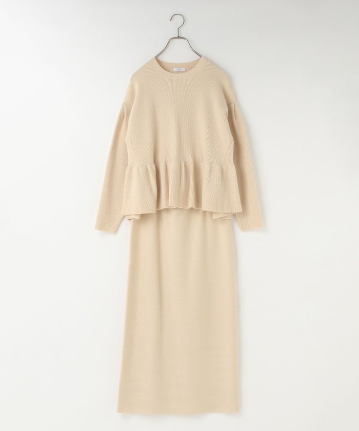 【ローリーズファーム/LOWRYS FARM】のペプラムニットSETUP インテリア・キッズ・メンズ・レディースファッション・服の通販 founy(ファニー) https://founy.com/ ファッション Fashion レディースファッション Fashion for Women トップス・カットソー Cut & Sew Tops ニット Knit Tops & Sweaters おすすめ Recommended / Our Picks サテン Satin, Glossy Fabric ストレート Straight, Straight Cut セットアップ Set-Up, Coordinated Outfit デニム Denim, Jeans Material トレンド Trend, Trending Now ペプラム Peplum, Flared Hem |ID: prp329100004779024 ipo3291000000034659820