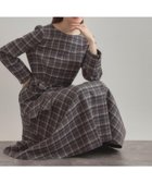 【クチュール ブローチ/Couture Brooch】の【大人可愛い・微起毛】先染めチェック柄フィット フレアワンピース グレー|ID: prp329100004779034 ipo3291000000034659892