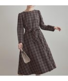 【クチュール ブローチ/Couture Brooch】の【大人可愛い・微起毛】先染めチェック柄フィット フレアワンピース ブラウン|ID: prp329100004779034 ipo3291000000034659893