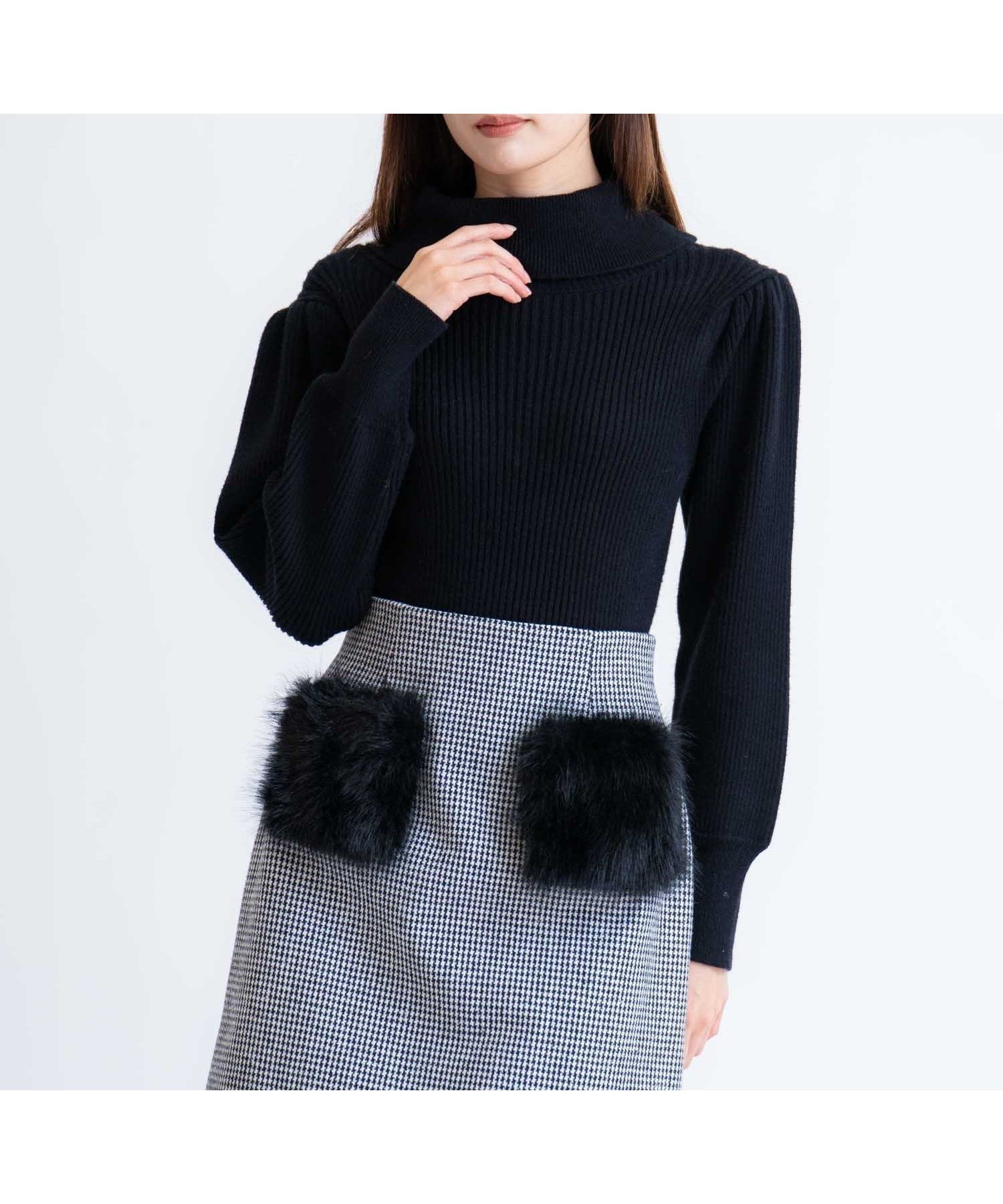 【ノエラ/Noela】のタートルネックリブニット 人気、トレンドファッション・服の通販 founy(ファニー) 　ファッション　Fashion　レディースファッション　Fashion for Women　トップス・カットソー　Cut & Sew Tops　ニット　Knit Tops & Sweaters　タートルネック・ハイネックトップス　Turtlenecks & High-Neck Tops　インナー　Innerwear　シンプル　Simple, Minimal　タートル　Turtleneck, Turtle Collar　ツイード　Twill, Twill Weave　ポケット　Pocket, Pocket Detail　ワイドリブ　Wide Rib, Wide Ribbed Knit　 other-1|ID: prp329100004779064 ipo3291000000034660308