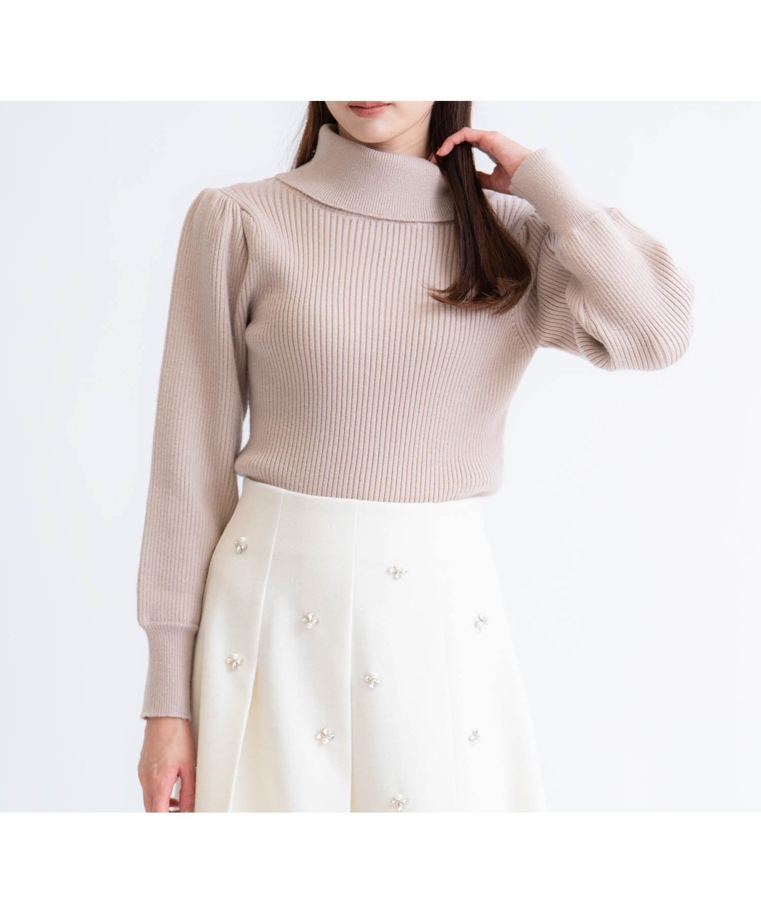 【ノエラ/Noela】のタートルネックリブニット インテリア・キッズ・メンズ・レディースファッション・服の通販 founy(ファニー) 　ファッション　Fashion　レディースファッション　Fashion for Women　トップス・カットソー　Cut & Sew Tops　ニット　Knit Tops & Sweaters　タートルネック・ハイネックトップス　Turtlenecks & High-Neck Tops　インナー　Innerwear　シンプル　Simple, Minimal　タートル　Turtleneck, Turtle Collar　ツイード　Twill, Twill Weave　ポケット　Pocket, Pocket Detail　ワイドリブ　Wide Rib, Wide Ribbed Knit　ベージュ|ID: prp329100004779064 ipo3291000000034660316