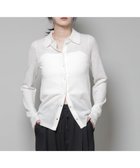 【ナノ ユニバース/nano universe】のレースジャカード長袖ポロカーディガン オフホワイト1|ID:prp329100004779112