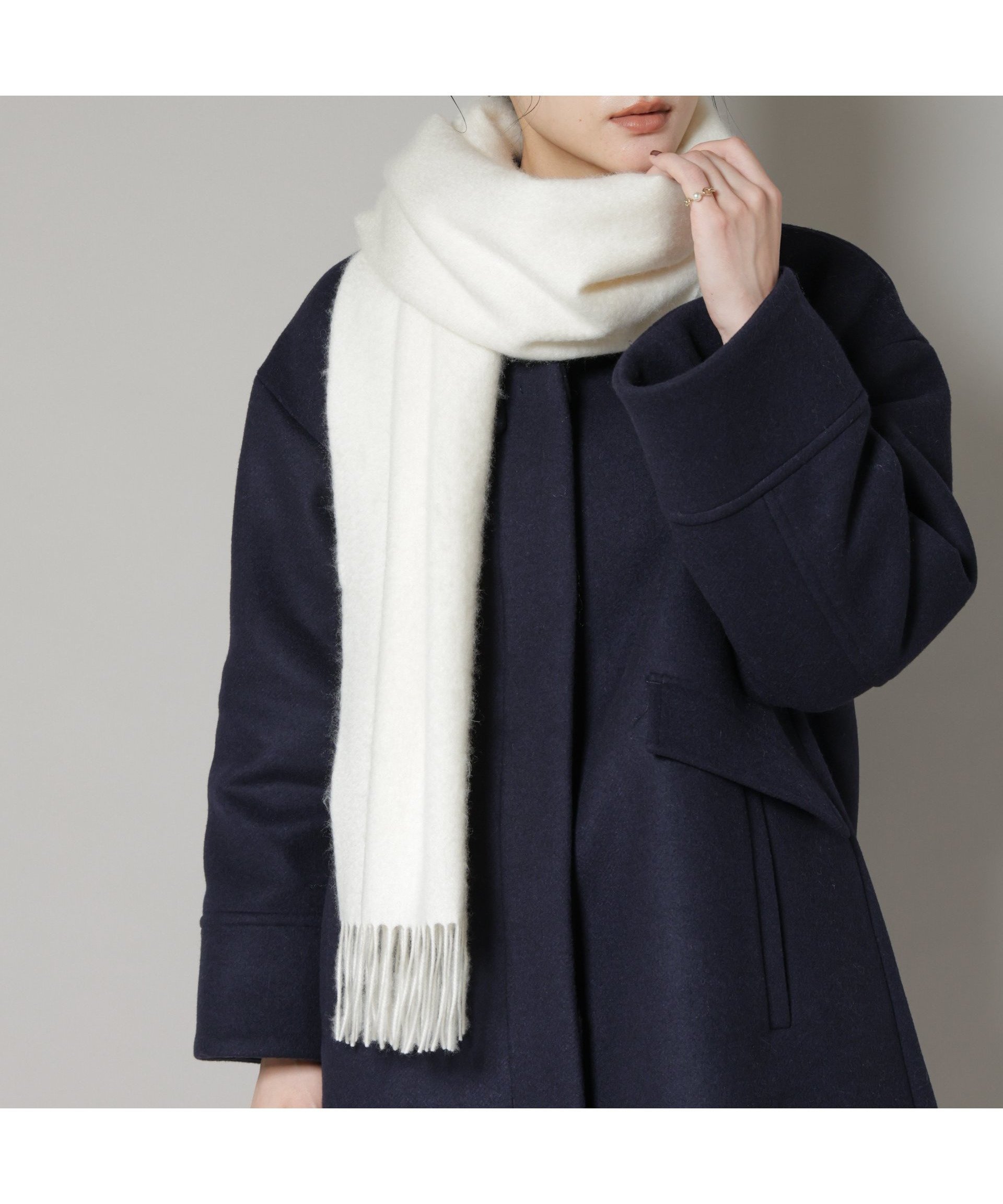 【ナノ ユニバース/nano universe】のカシミヤストール インテリア・キッズ・メンズ・レディースファッション・服の通販 founy(ファニー) 　ファッション　Fashion　レディースファッション　Fashion for Women　シンプル　Simple, Minimal　ストール　Stole, Wrap　定番　Standard, Basic Item　なめらか　Smooth, Silky Texture　人気　Popular, Best Seller　フリンジ　Fringe, Tassel　ベーシック　Basic, Essential　防寒　Cold Protection, Winter-Ready　無地　Plain, Solid Color　A/W・秋冬　Autumn/Winter　おすすめ　Recommended / Our Picks　ギフト プレゼント　Gift / Present　2025年　2025　2025-2026秋冬・A/W　Autumn/Winter 2025–26 AW25–26　オフホワイト1|ID: prp329100004779137 ipo3291000000034661277