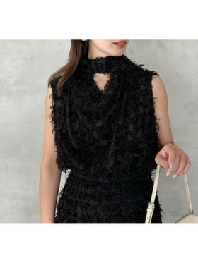 【フレイ アイディー/FRAY I.D】 ドレープネックノースリーブブラウス人気、トレンドファッション・服の通販 founy(ファニー) ファッション Fashion レディースファッション Fashion for Women トップス・カットソー Cut & Sew Tops キャミソール&ノースリーブ Camisoles & Sleeveless Tops シャツ・ブラウス・オフィスカジュアル Elegant Blouses & Button-Ups インナー Innerwear エレガント 上品 Elegant カットジャガード Cut Jacquard キャミソール Camisole, Spaghetti Strap Top シアー Sheer, See-Through スマート Smart, Elegant チェック Check, Plaid, Tartan トレンド Trend, Trending Now ドレープ Drape, Draping Fabric ノースリーブ Sleeveless, No-Sleeve 秋 Autumn |ID:prp329100004779204