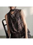 【フレイ アイディー/FRAY I.D】のドレープネックノースリーブブラウス 人気、トレンドファッション・服の通販 founy(ファニー) ファッション Fashion レディースファッション Fashion for Women トップス・カットソー Cut & Sew Tops キャミソール&ノースリーブ Camisoles & Sleeveless Tops シャツ・ブラウス・オフィスカジュアル Elegant Blouses & Button-Ups インナー Innerwear エレガント 上品 Elegant カットジャガード Cut Jacquard キャミソール Camisole, Spaghetti Strap Top シアー Sheer, See-Through スマート Smart, Elegant チェック Check, Plaid, Tartan トレンド Trend, Trending Now ドレープ Drape, Draping Fabric ノースリーブ Sleeveless, No-Sleeve 秋 Autumn thumbnail NVY[089]|ID: prp329100004779204 ipo3291000000034662071