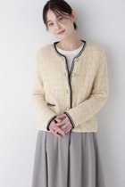 【ヒューマンウーマン/HUMAN WOMAN】の花モールニットツイードジャケット ベージュ|ID: prp329100004779213 ipo3291000000034662236