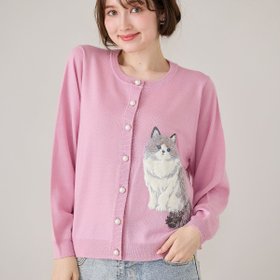 【ローズティアラ/Rose Tiara】のねこ刺繍ニットカーディガン 人気、トレンドファッション・服の通販 founy(ファニー) ファッション Fashion レディースファッション Fashion for Women トップス・カットソー Cut & Sew Tops ニット Knit Tops & Sweaters カーディガン・羽織り Layered Style Cardigans カーディガン Cardigan, Knitwear シンプル Simple, Minimal スマート Smart, Elegant デニム Denim, Jeans Material プリント Print, Printed Pattern |ID:prp329100004779305