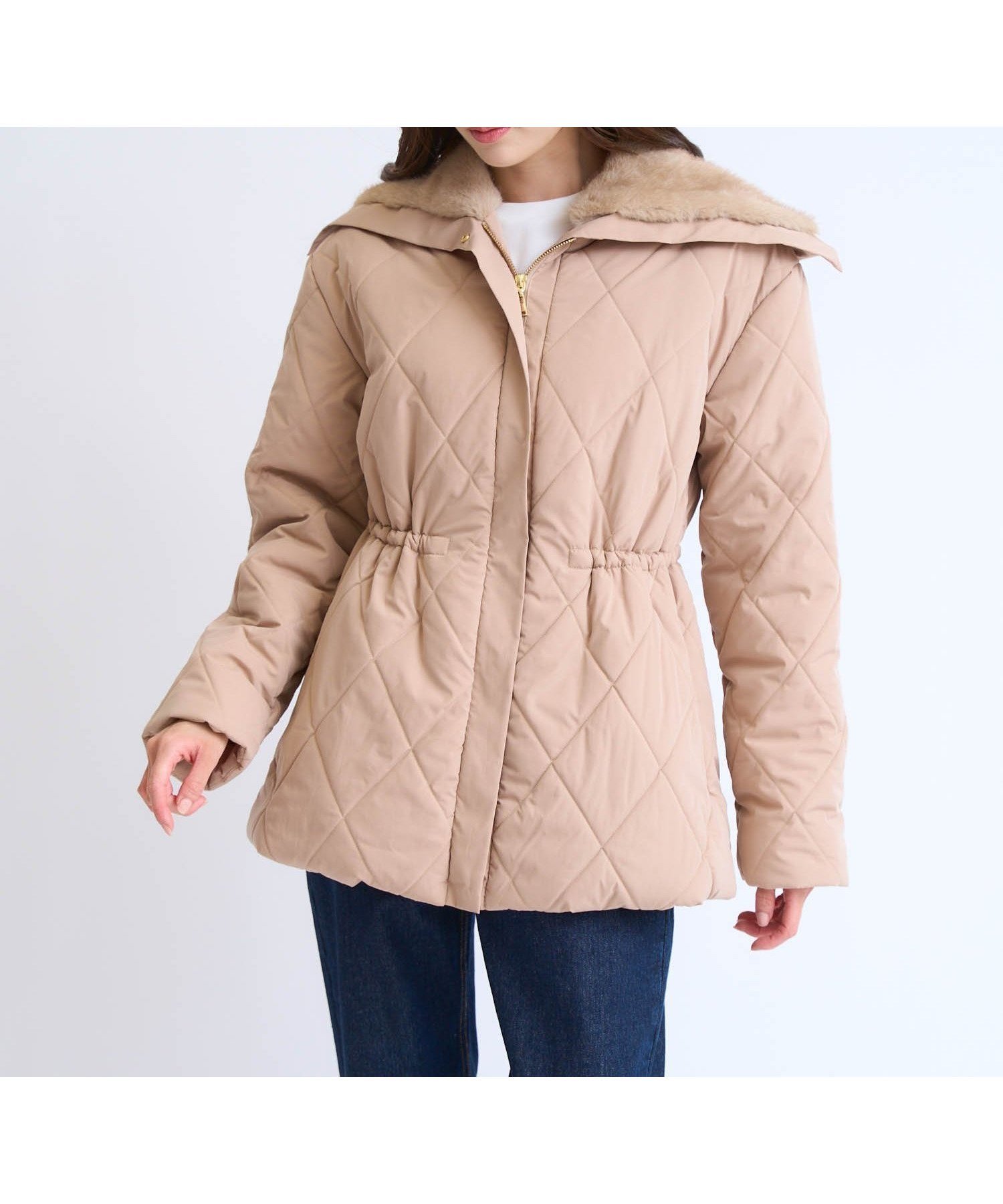 【ノエラ/Noela】のファー襟付き中綿コート インテリア・キッズ・メンズ・レディースファッション・服の通販 founy(ファニー) 　ファッション　Fashion　レディースファッション　Fashion for Women　アウター　Coat / Outerwear Collection　コート・ロングコート・ピーコート　Long Coats, Peacoats & More　フェミニン　Feminine, Girly　ポケット　Pocket, Pocket Detail　キャメル|ID: prp329100004779362 ipo3291000000034663821