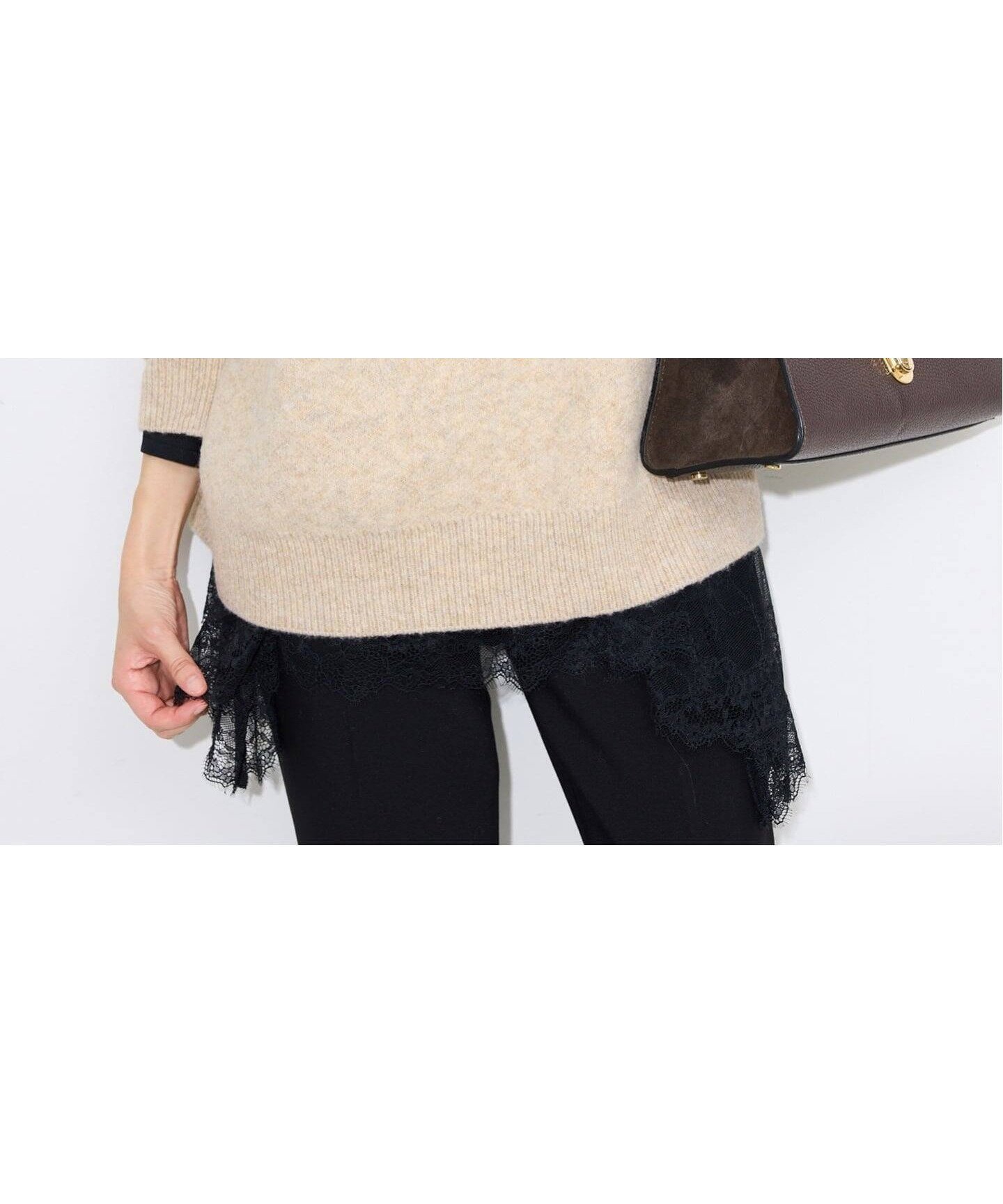 【スローブ イエナ/SLOBE IENA】のCHARLOTTE ロゴニット インテリア・キッズ・メンズ・レディースファッション・服の通販 founy(ファニー) ファッション Fashion レディースファッション Fashion for Women トップス・カットソー Cut & Sew Tops ニット Knit Tops & Sweaters 2025年 2025 2025-2026秋冬・A/W Autumn/Winter 2025–26 AW25–26 ウォッシャブル Machine Washable スラックス Slacks, Dress Pants デニム Denim, Jeans Material ベーシック Basic, Essential レース Lace, Lace Fabric ベージュ|ID: prp329100004779443 ipo3291000000034665088