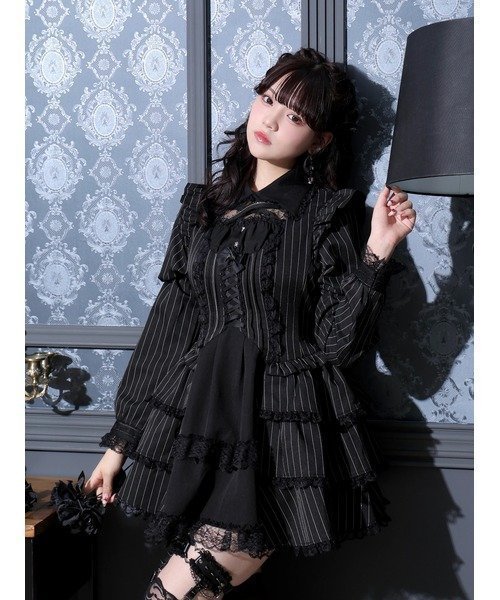 【ノエミ/NOEMIE】のゴシックドレッシーデコルテクロスセットアップ インテリア・キッズ・メンズ・レディースファッション・服の通販 founy(ファニー) 　ファッション　Fashion　レディースファッション　Fashion for Women　セットアップ　Matching Sets　クラシカル　Classical, Vintage-Inspired　コルセット　Corset, Bustier　シューズ　Shoes, Footwear　ショート　Short, Short Length　ドレス　Dress, One-Piece　フリル　Frill, Ruffle　レース　Lace, Lace Fabric　ロング　Long, Long-Length　厚底　Platform Shoes　黒|ID: prp329100004779569 ipo3291000000034666978