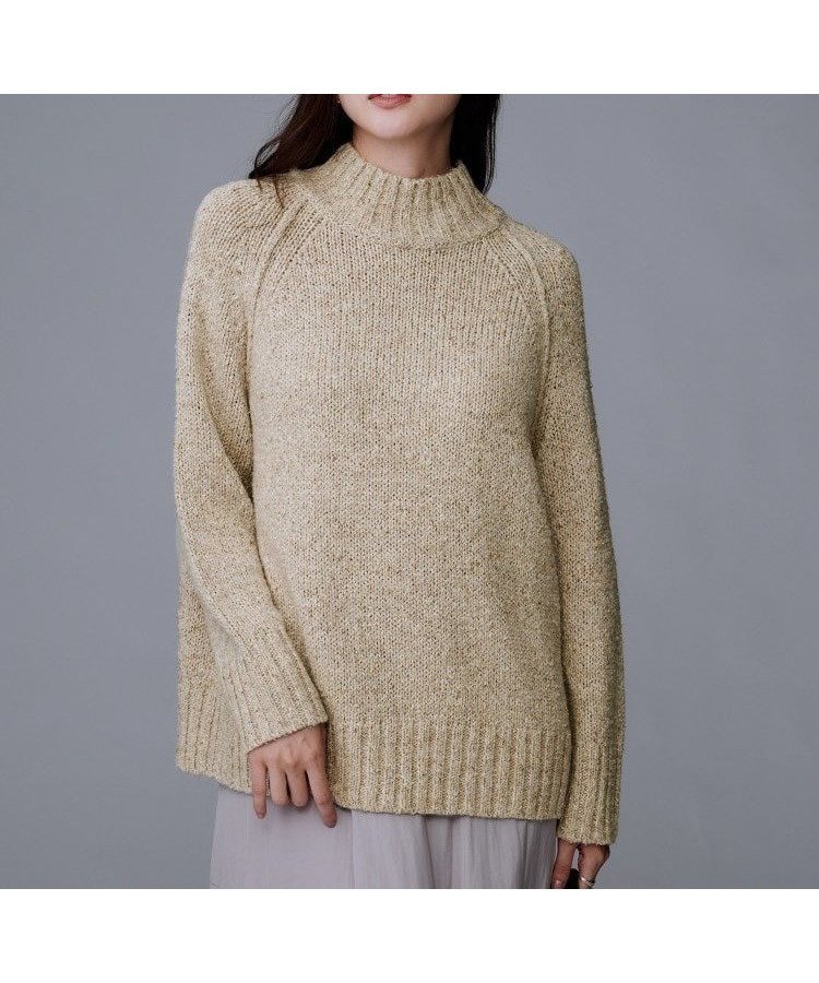 【アンタイトル/UNTITLED】の【ゆったりサイズ】シルクネップ ボトルネックニット インテリア・キッズ・メンズ・レディースファッション・服の通販 founy(ファニー) 　ファッション　Fashion　レディースファッション　Fashion for Women　トップス・カットソー　Cut & Sew Tops　ニット　Knit Tops & Sweaters　イタリア　Italy　シルク　Silk, 100% Silk　シンプル　Simple, Minimal　スニーカー　Sneakers, Trainers　スマート　Smart, Elegant　スリット　Slit, Slit Detail　スリーブ　Sleeve, Long Sleeve / Short Sleeve　デニム　Denim, Jeans Material　トレンド　Trend, Trending Now　ネップ　Nepp, Slub Yarn　ボトルネック　Bottle Neck, Mock Neck　ミックス　Mix, Mixed Style　リラックス　Relax, Relaxed Fit　ロング　Long, Long-Length　ワイド　Wide, Wide Fit　A/W・秋冬　Autumn/Winter　エレガント 上品　Elegant　ベージュ|ID: prp329100004779583 ipo3291000000034667146