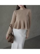 【アニュアンス/anuans】のペプラムショートニットトップス BEIGE|ID: prp329100004779594 ipo3291000000034780284