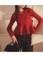 【アニュアンス/anuans】のペプラムショートニットトップス RED|ID: prp329100004779594 ipo3291000000034780292