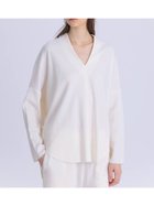 【ラシュッド/LASUD】のウールスムースVネックプルオーバー アイボリー|ID: prp329100004779600 ipo3291000000034667498