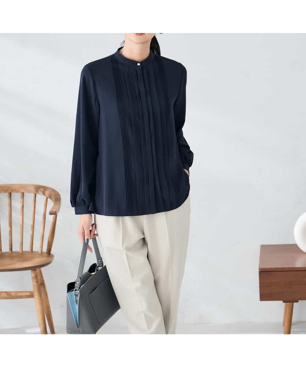 【アー ヴェー ヴェー/a.v.v】の【洗える/WEB限定】ピンタックブラウス インテリア・キッズ・メンズ・レディースファッション・服の通販 founy(ファニー) ファッション Fashion レディースファッション Fashion for Women トップス・カットソー Cut & Sew Tops シャツ・ブラウス・オフィスカジュアル Elegant Blouses & Button-Ups インナー Innerwear 春 Spring 洗える Machine Washable 秋 Autumn カーディガン Cardigan, Knitwear ジャケット Jacket, Outerwear スタンド Stand Collar, Upright Stand フォーマル Formal, Dressy ベーシック Basic, Essential ボトム Bottoms, Lower Wear 冬 Winter / This Winter 再入荷 Restock / Back in Stock おすすめ Recommended / Our Picks 夏 Summer エレガント 上品 Elegant セレモニー Ceremony 入学式 Entrance Ceremony 卒業式 Graduation Ceremony ビジネス 仕事 通勤 Business / Work / Commuting ネイビー|ID: prp329100004779691 ipo3291000000034668947