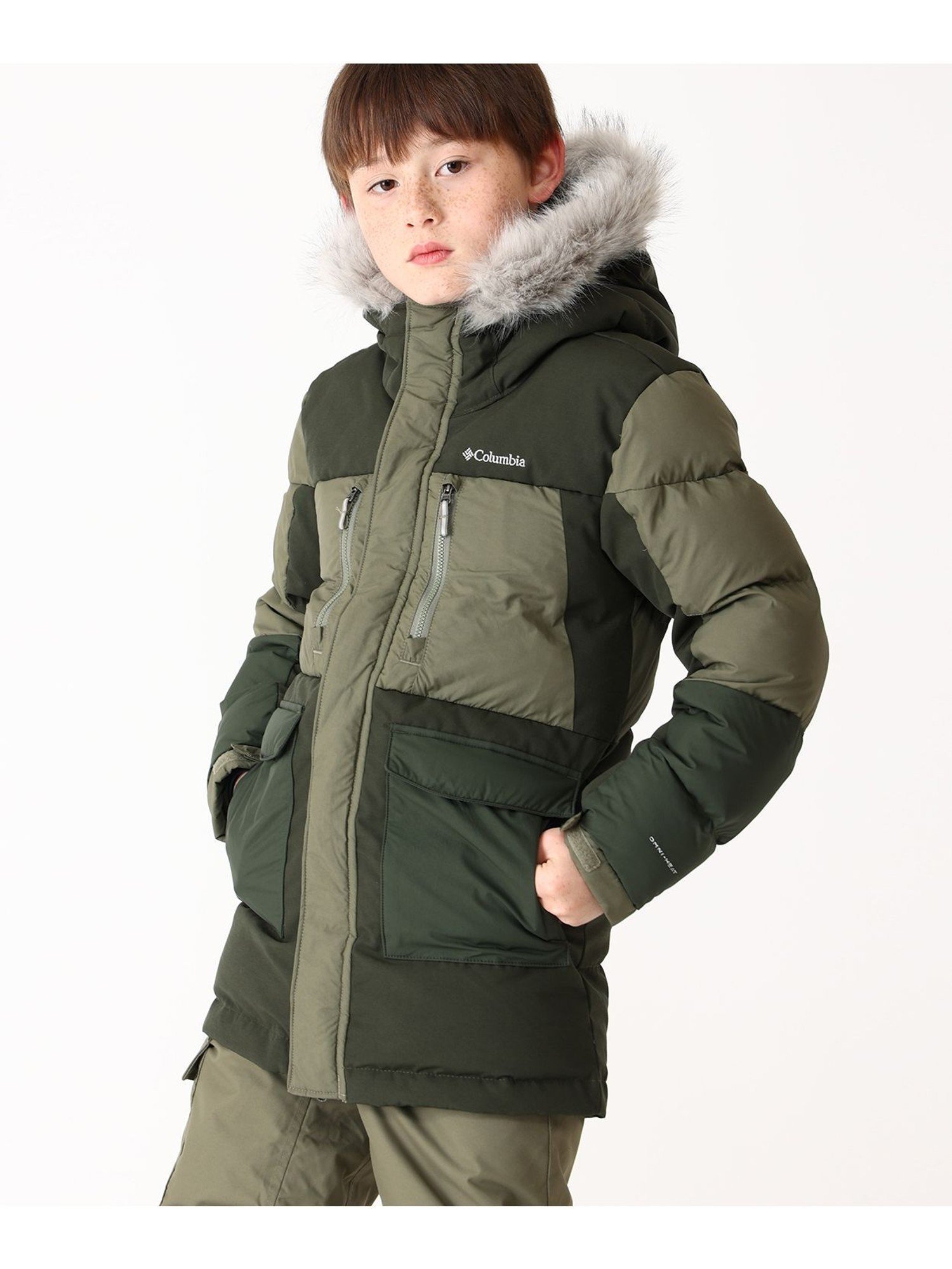【コロンビア/Columbia / KIDS】のColumbia/ 【KIDS】マーカムピークフュージョンIIパーカー /コロンビア インテリア・キッズ・メンズ・レディースファッション・服の通販 founy(ファニー) 　ファッション　Fashion　キッズファッション　Fashion for Kids　アウトドア　Outdoor Clothing　インナー　Innerwear　ジャケット　Jacket, Outerwear　パーカー　Hoodie, Parka　フィット　Fit, Slim Fit　フェイクファー　Faux Fur, Imitation Fur　ミドル　Middle Length, Mid Height　おすすめ　Recommended / Our Picks　グリーン[006001]|ID: prp329100004779756 ipo3291000000034670248